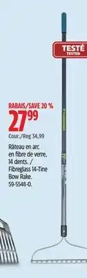 Canadian Tire Yardworks Fibreglass 14-Tine Bow Rake offer