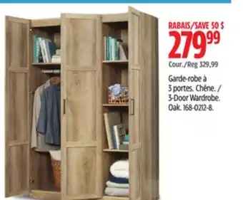 Canadian Tire SAUDER 3-Door Wardrobe offer