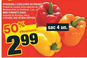 Super C POIVRONS 3 COULEURS OU ROUGES | 3 COLORS, RED OR MINI PEPPERS offer