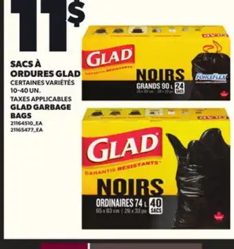 Provigo SACS À ORDURES GLAD, 10-40 UN offer