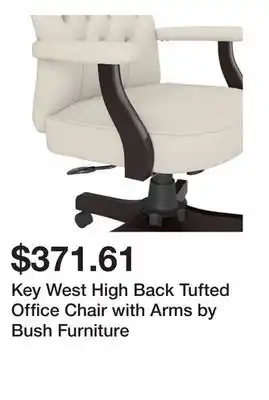 Bed Bath & Beyond Key West High Back Tufted Office Chair with Arms by Bush Furniture offer