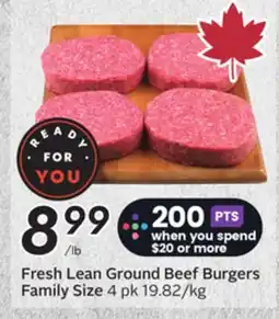 Sobeys Fresh Lean Ground Beef Burgers Family Size offer