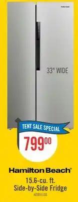 The Brick Hamilton Beach 15.6 Cu. Ft. Side-by-Side Refrigerator - HZ8551 offer