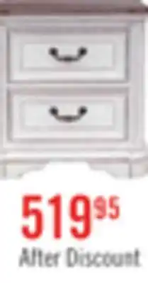 The Brick Grace Bedside 2-Drawer Nightstand with Built-in USB Ports, 28W x 28H - Antique White offer