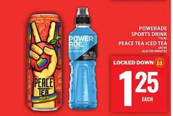Food Basics POWERADE SPORTS DRINK OR PEACE TEA ICED TEA offer