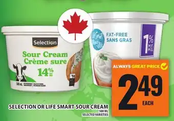 Food Basics SELECTION OR LIFE SMART SOUR CREAM offer