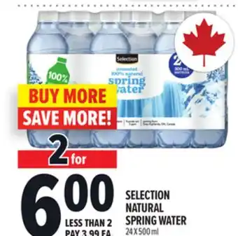 Metro SELECTION NATURAL SPRING WATER offer