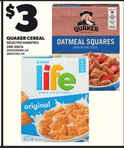 Loblaws QUAKER CEREAL, 288-500G offer