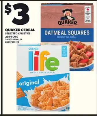 Loblaws QUAKER CEREAL, 288-500G offer