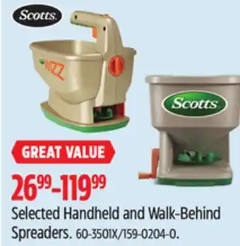 Canadian Tire Selected Handheld and Walk-Behind Spreaders offer