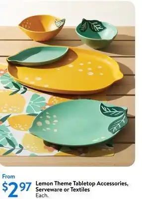 Walmart Lemon Theme Table Top Accessories, Serveware or Textiles offer
