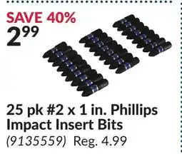 Princess Auto 25 pk #2 x 1 in. Phillips Impact Insert Bits offer
