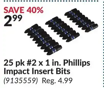 Princess Auto 25 pk #2 x 1 in. Phillips Impact Insert Bits offer