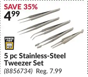 Princess Auto 5 pc Stainless-Steel Tweezer Set offer