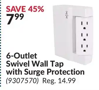 Princess Auto 6-Outlet Swivel Wall Tap with Surge Protection offer