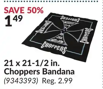 Princess Auto 21 x 21-1/2 in. Choppers Bandana offer