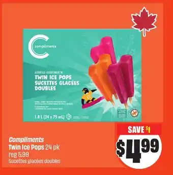 FreshCo Compliments Twin Ice Pops 24 pk offer