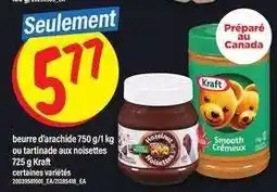 Maxi Kraft beurre d'arachide ou tartinade aux noisettes offer