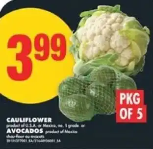 No Frills Cauliflower avocados offer