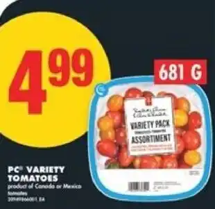 No Frills PC variety tomatoes offer