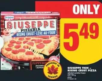 No Frills Giuseppe thin of rising crust pizza offer