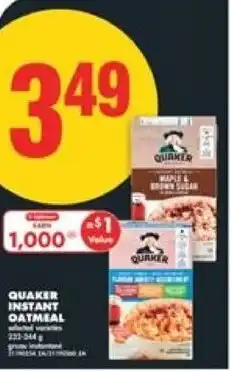 No Frills Quaker instant oatmeal offer