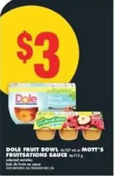 No Frills Dole fruit bowl mott's fruitsations sauce offer