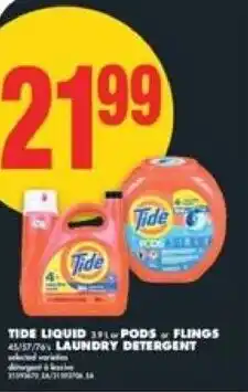 No Frills Tide liquid pods flings laundry detergent offer