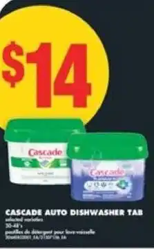 No Frills Cascade auto dishwasher tab offer