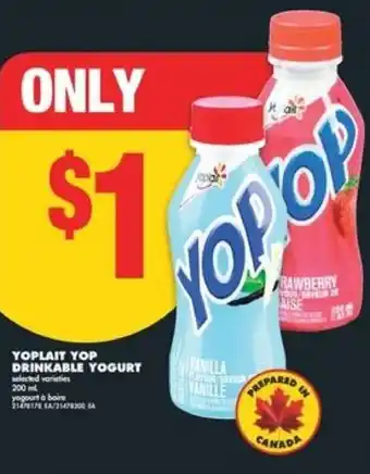 No Frills Yoplait yop drinkable yogurt offer