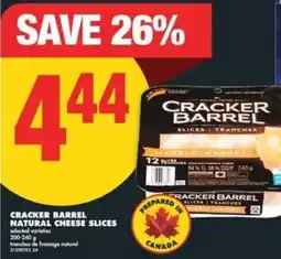 No Frills Cracker barrel natural cheese slices offer