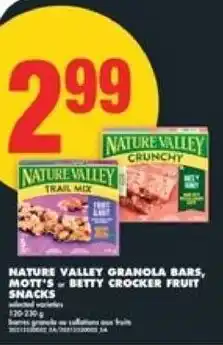 No Frills Nature valley granola bars, mott's betty crocker fruit snacks offer
