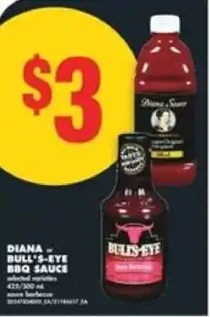 No Frills Diana bull's-eye bbq sauce offer