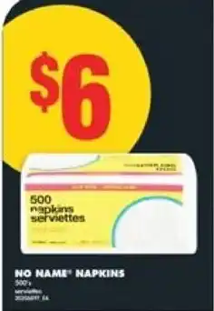 No Frills No name napkins offer