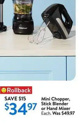 Walmart Mini Chopper, Stick Blender or Hand Mixer offer