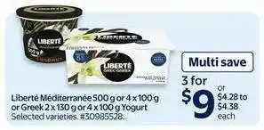 Walmart Liberte Yogurt offer