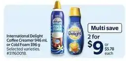 Walmart International Delight Coffee Creamer or Cold Foam offer
