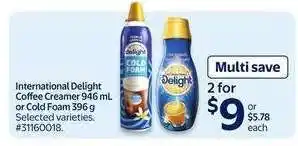 Walmart International Delight Coffee Creamer or Cold Foam offer