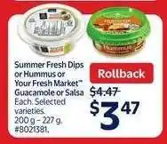 Walmart Summer Fresh Dips or Your Fresh Market Guacamole or Salsa offer