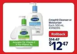 Walmart Cetaphil Cleanser or Moisturizer offer