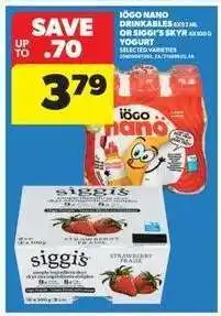 Real Canadian Superstore IÖGO Nano Drinkables or Siggi's Skyr Yogurt offer