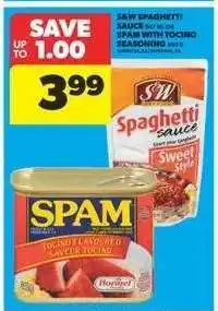 Real Canadian Superstore S&W Spaghetti Sauce & SPAM with Tocino Seasoning offer