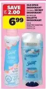 Real Canadian Superstore Old Spice Deodorant, Secret Deodorant, Gillette Deodorant offer