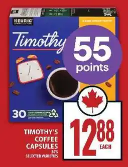 Food Basics TIMOTHY’S COFFEE CAPSULES offer