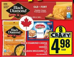 Food Basics Black Diamond Cheese Shreds & Galbani Mozzarella offer