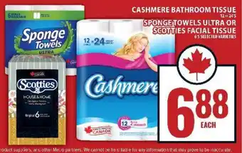 Food Basics Cashmere Bathroom Tissue, Sponge Towels Ultra, or Scotties Facial Tissue offer