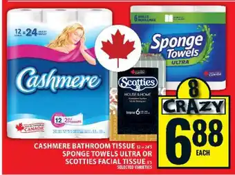 Food Basics Cashmere Bathroom Tissue, Sponge Towels Ultra, or Scotties Facial Tissue offer