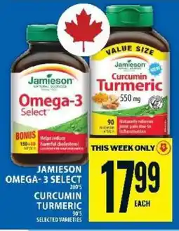 Food Basics Jamieson Omega-3 Select / Curcumin Turmeric offer