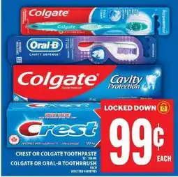 Food Basics Crest or Colgate Toothpaste, Colgate or Oral-B Toothbrush offer