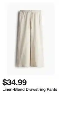 H&M Linen-Blend Drawstring Pants offer